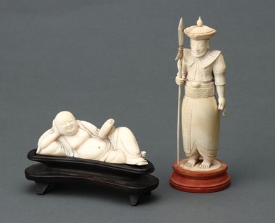 Lot 79 - Two 19th Century  Chinese Ivory Carved Figures