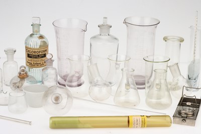 Lot 1 - A Small Group of Chemist's Glass Laboratory Equipment