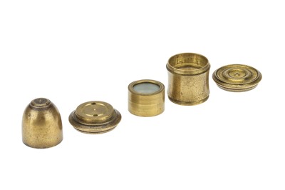 Lot 171 - An 18th Century Acorn-Type Brass Microscope Compendium