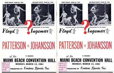 Lot 103 - Two Boxing Programmes, Patterson vs. Johansson 1961