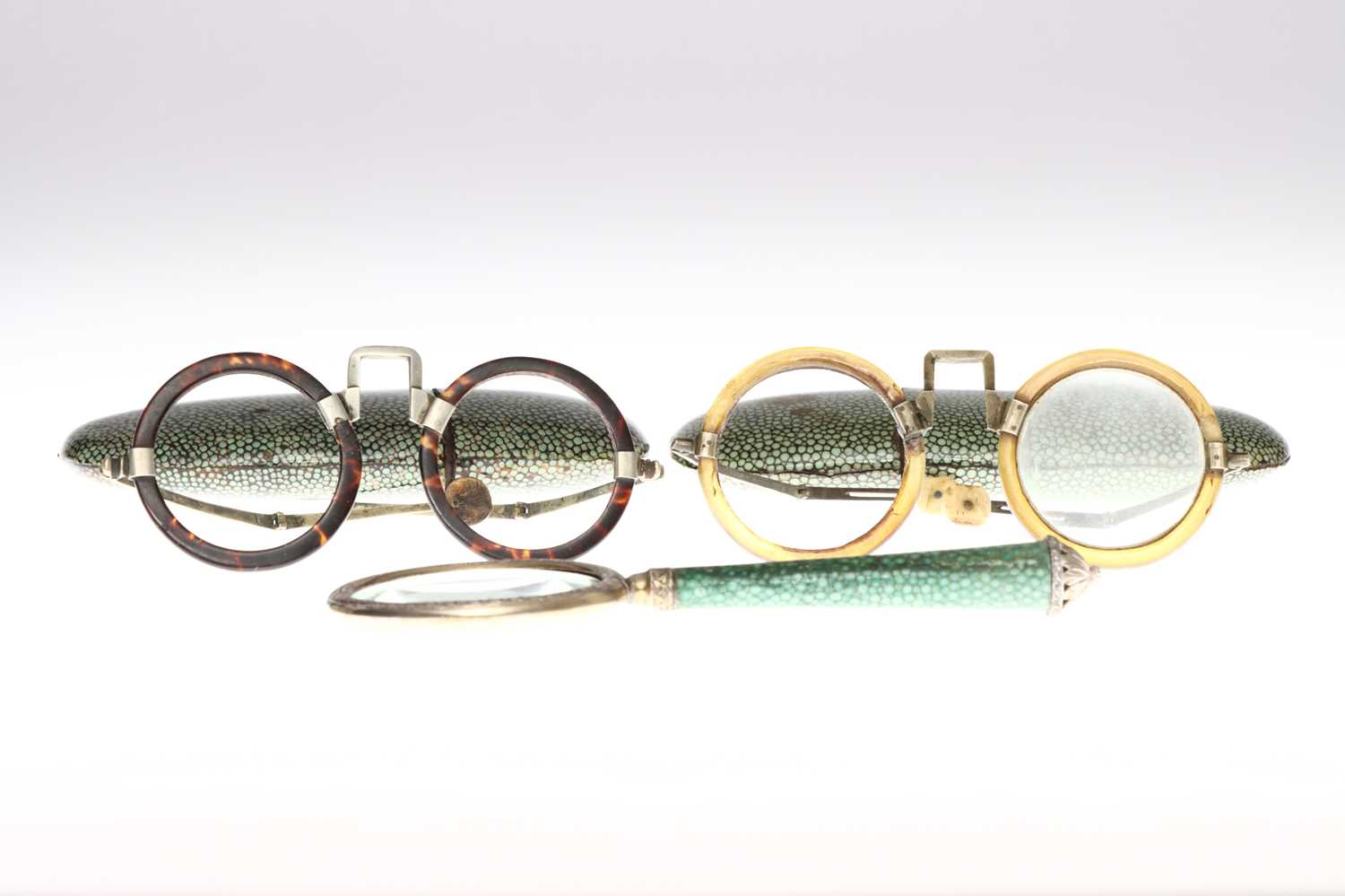 Lot 11 - Two Pairs of Late 19th Century Oriental Tortoiseshell Spectacles