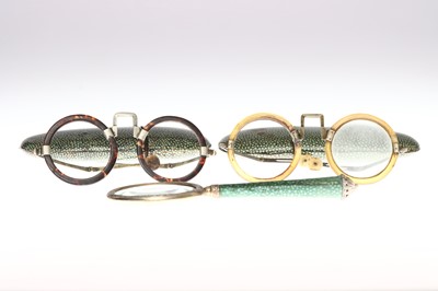 Lot 11 - Two Pairs of Late 19th Century Oriental Tortoiseshell Spectacles