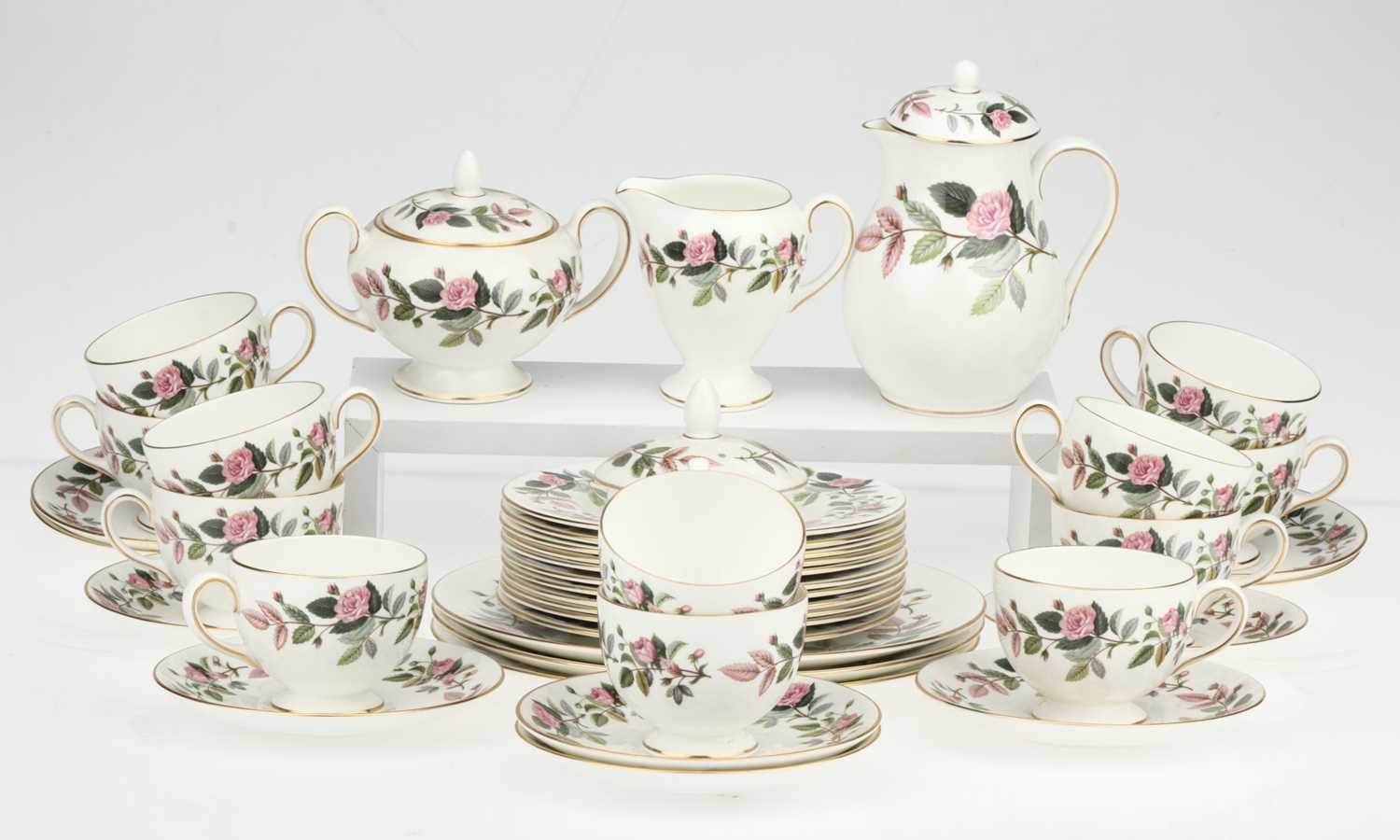 Lot 154 - Wedgwood Hathaway Rose Pattern Part Tea Set