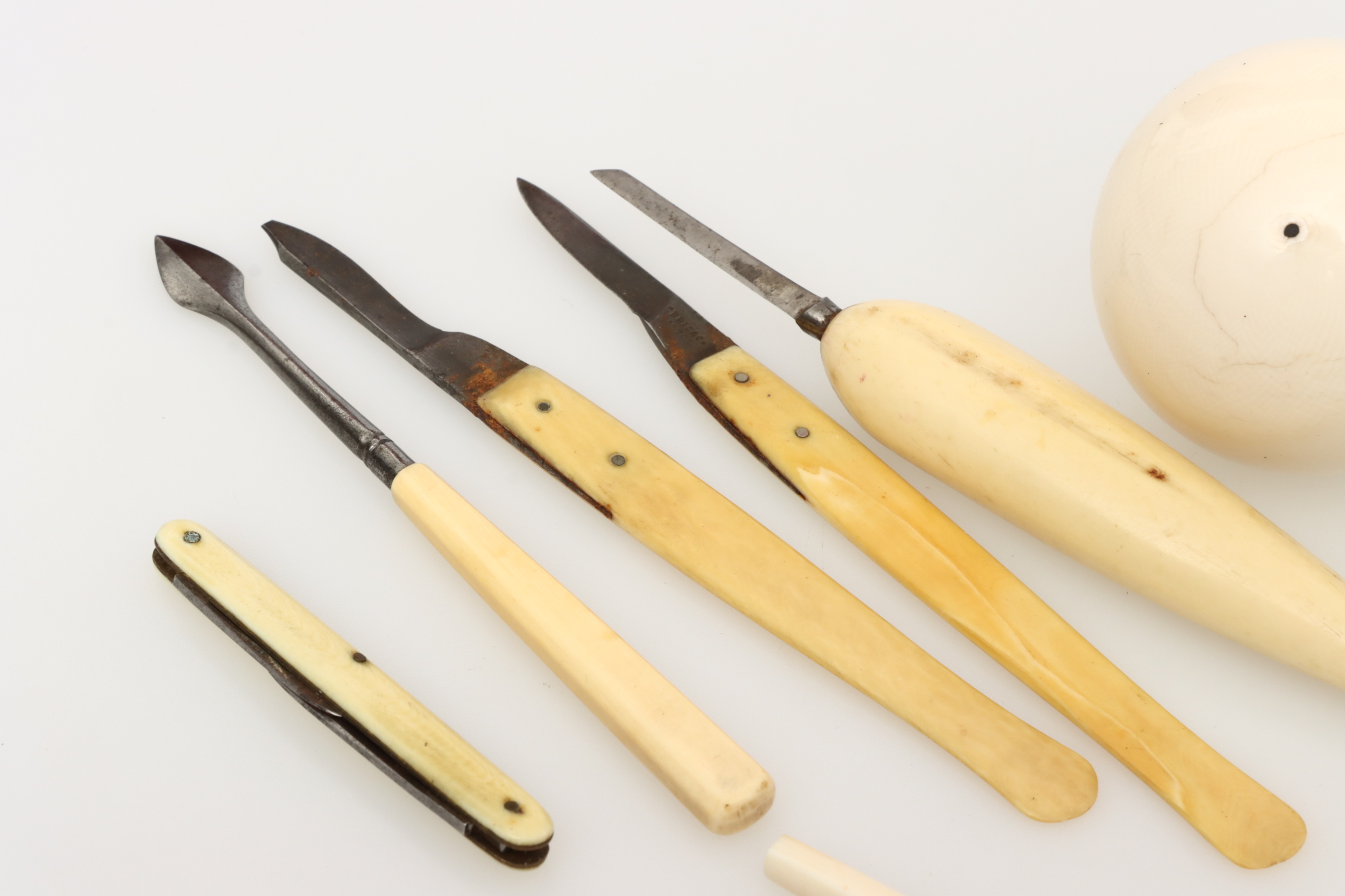 Lot 128 - A Small Collection of Antique Ivory,