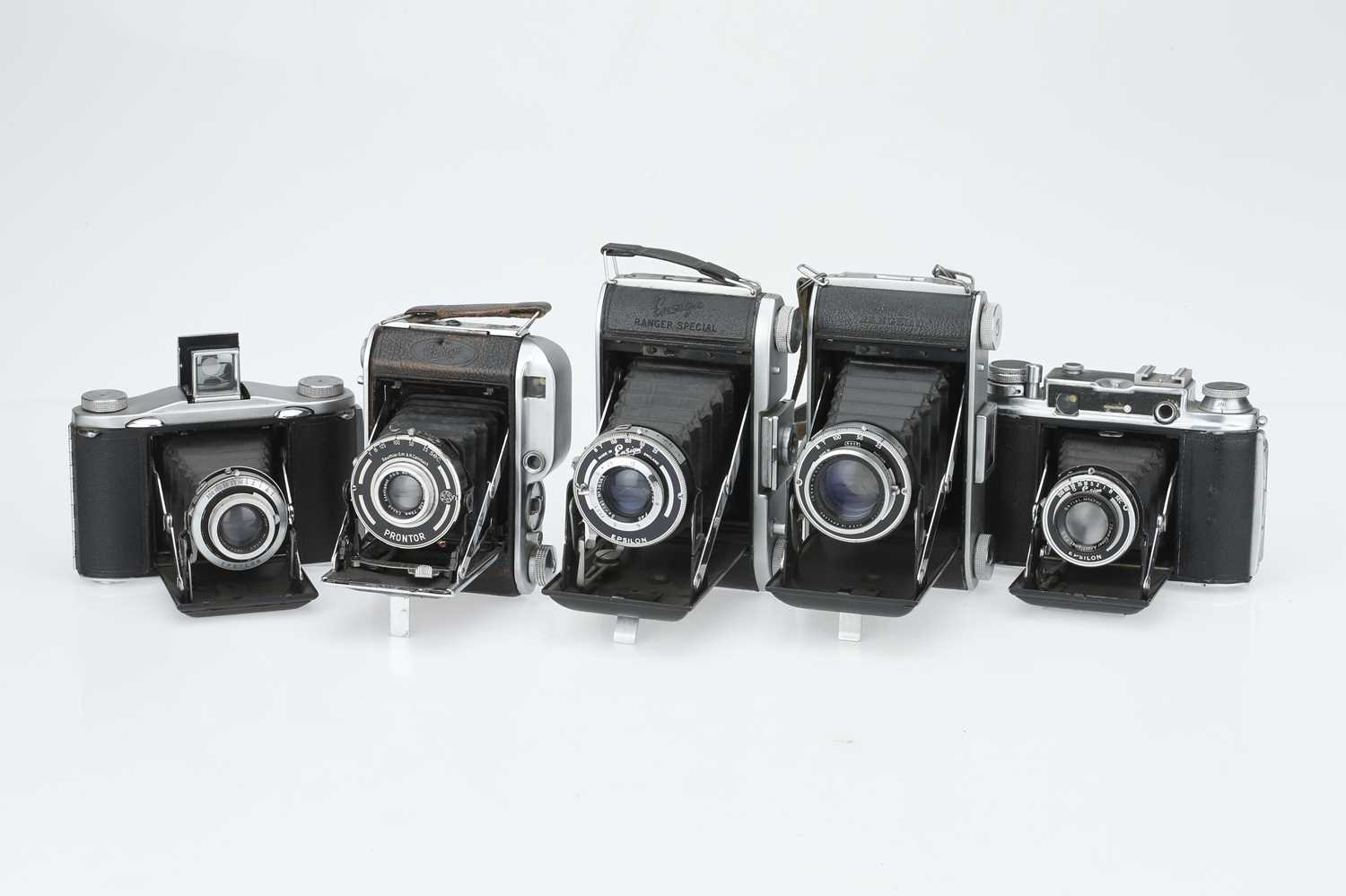 Lot 388 - Five Ensign Folding Cameras,