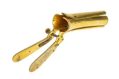 Lot 44 - A French Gilt and Ivory Four-blade Vaginal Speculum