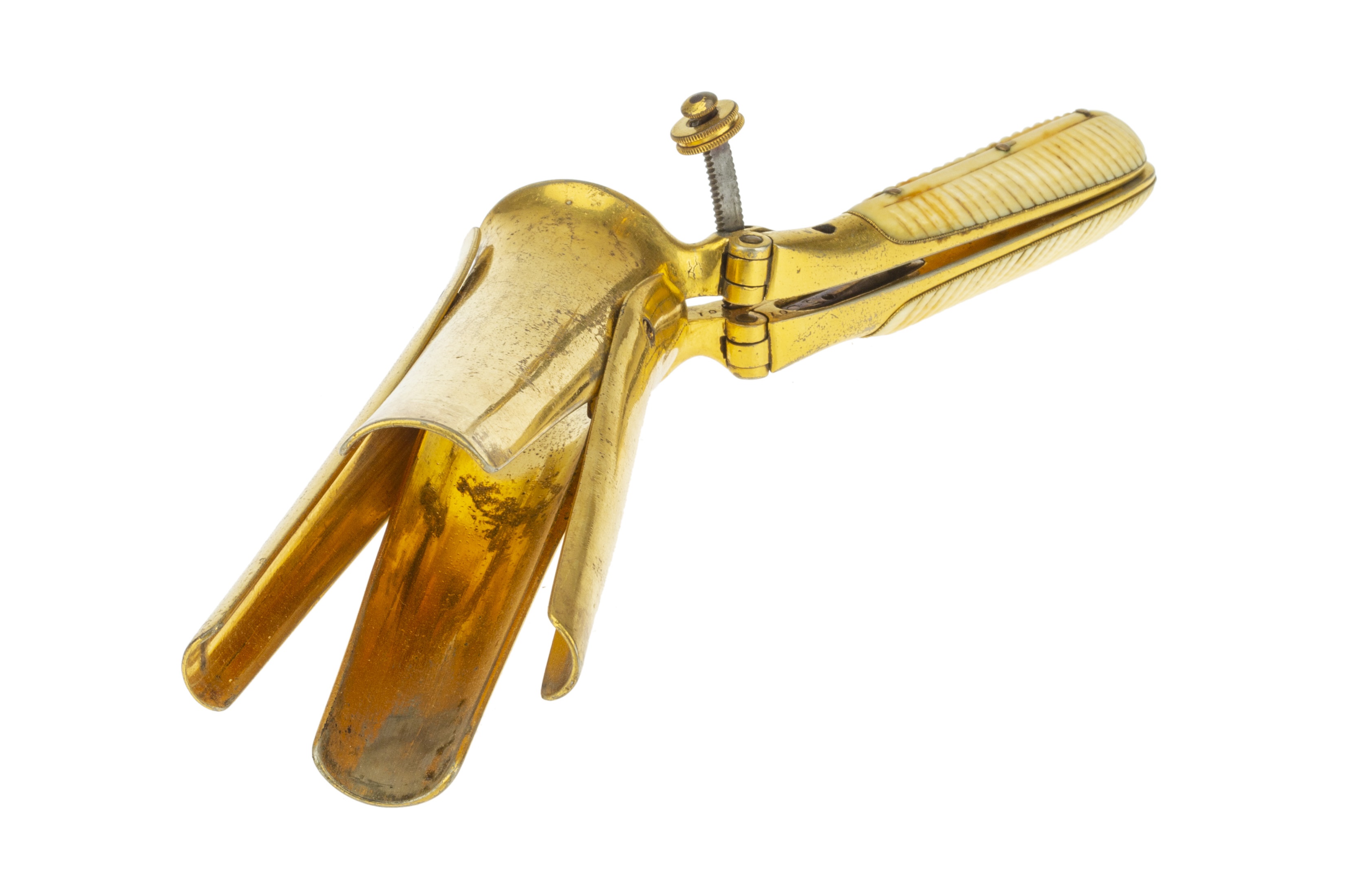 Lot 44 A French Gilt and Ivory Fourblade Vaginal