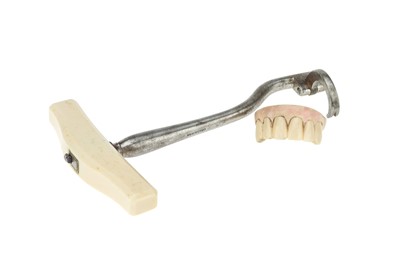 Lot 20 - Dentistry, a Tooth Key by Charriere and a Carved Ivory Denture
