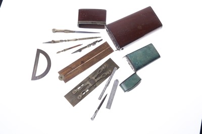 Lot 65 - A Pocket Set of Drawing Instruments and an Etui