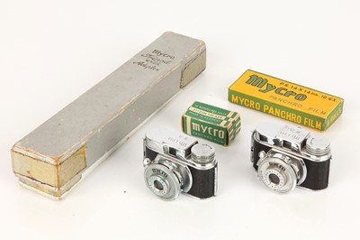 Lot 1104 - Two Sanwa Mycro IIIa Sub-Miniature Cameras