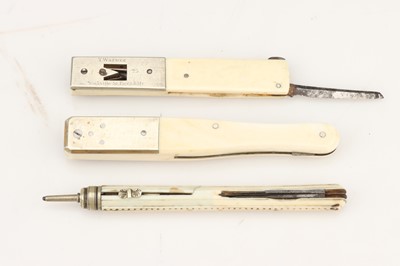 Lot 63 - Two Antique Quill Cutters and a Pen Knife