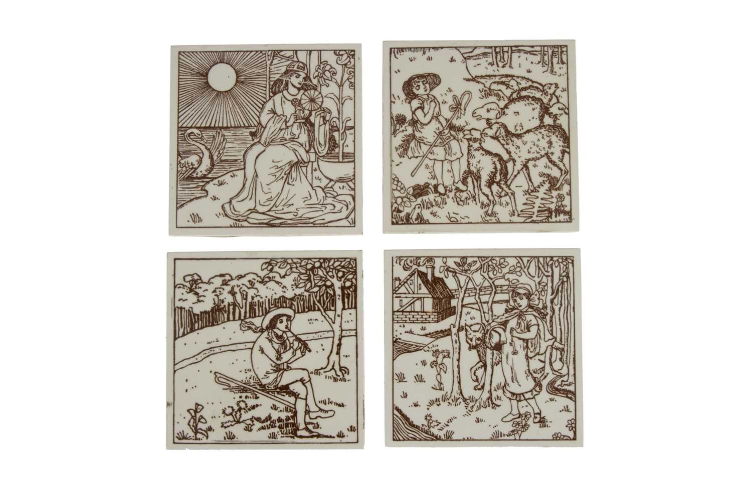 Lot 96 - A Set of Four Mintons Pressed Tiles