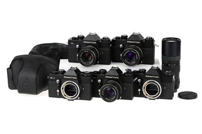 Lot 376 - A Selection of Five Praktica 35mm SLR Cameras