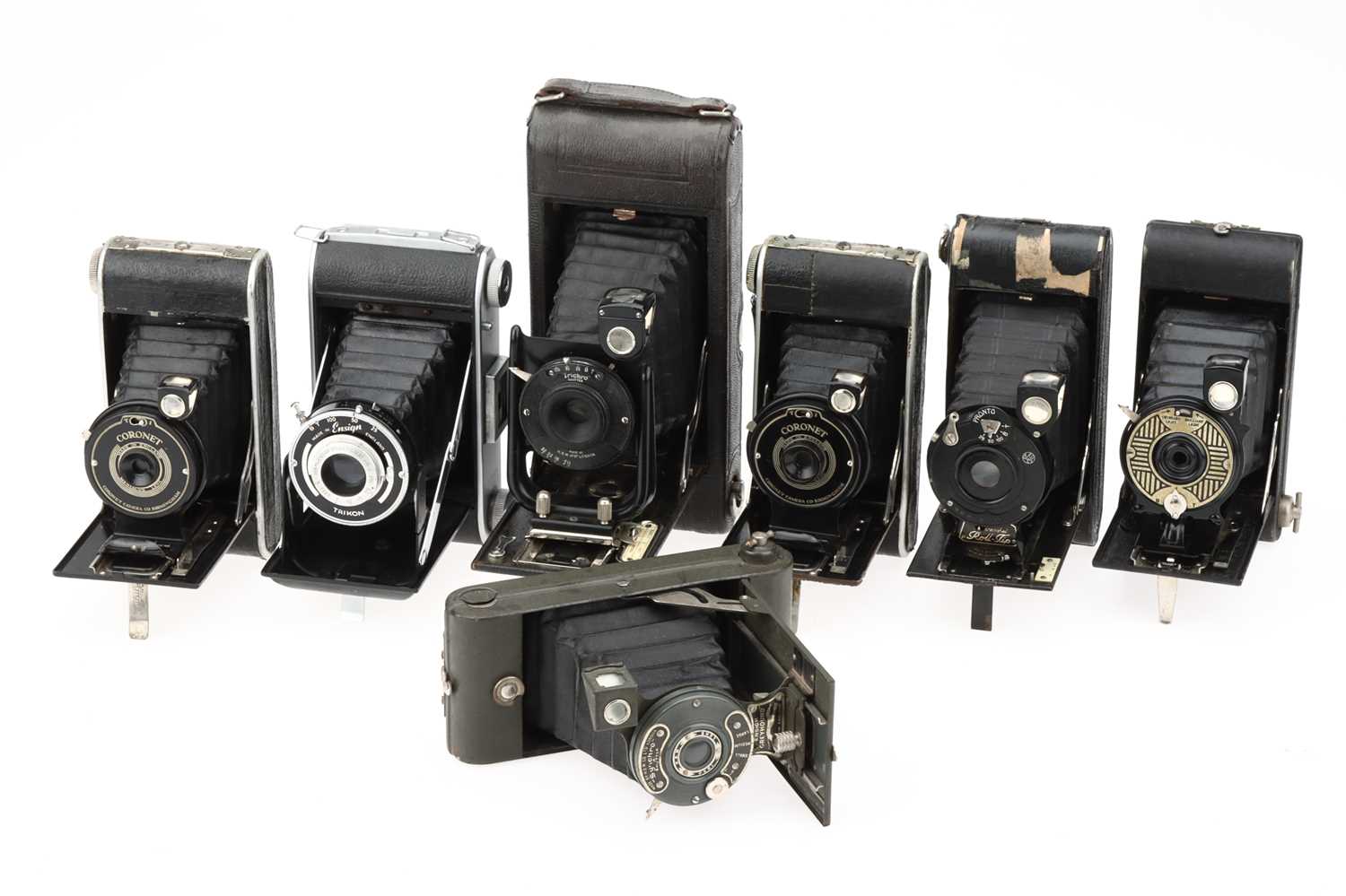 Lot 589 - A Selection of Seven Folding Cameras