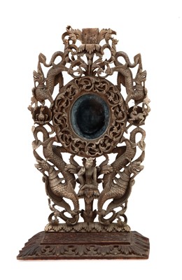 Lot 201 - A Thai Tropical Hardwood Table Mirror
