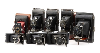 Lot 587 - A Selection of Eight Kodak Folding Cameras