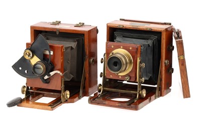 Lot 692 - Two J. Lancaster Mahogany Tailboard Cameras