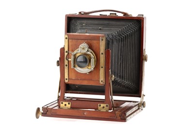 Lot 690 - A J. Lizars Challenge Half Plate Mahogany & Brass Camera