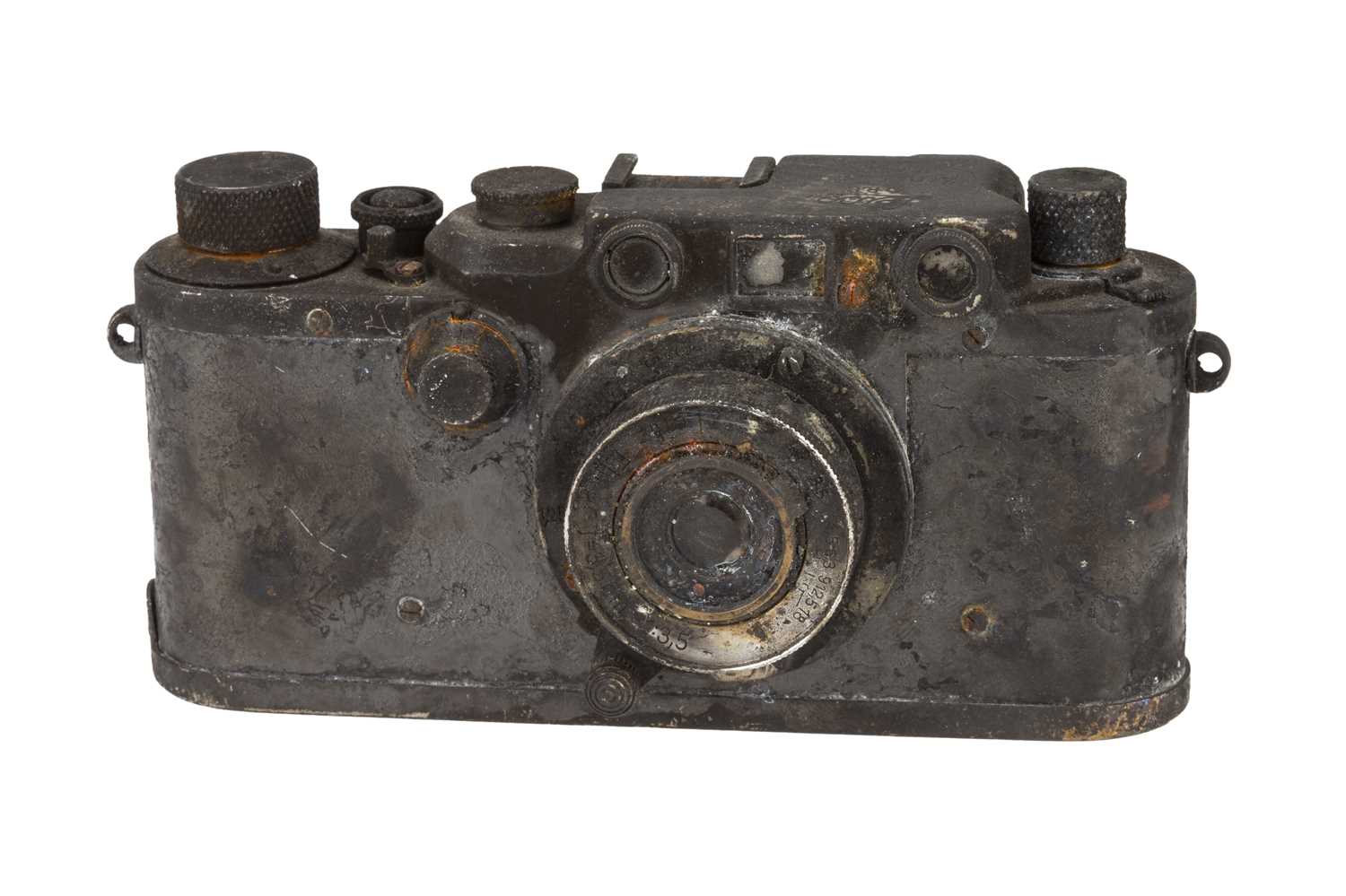 Lot 3 - A Fire Damaged Leica IIIc Rangefinder Camera