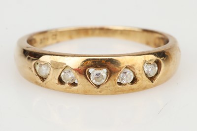 Lot 260 - 9 ct and Diamante Set Gold Band