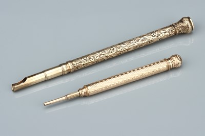 Lot 248 - A Victorian Yellow Metal Quill Pen