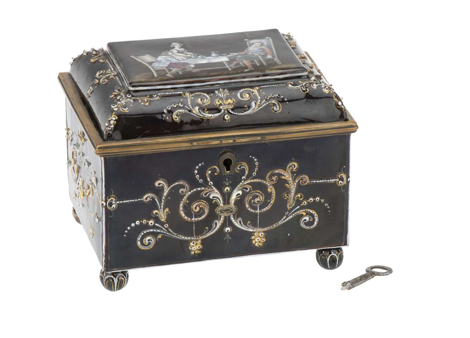 Lot 199 - A 19th Century Continental Enamel Jewellery Casket