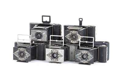 Lot 535 - Five Ensign Midget Folding Strut Cameras