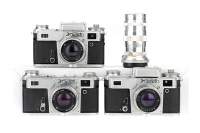 Lot 407 - Three Kiev 35mm Rangefinder Cameras