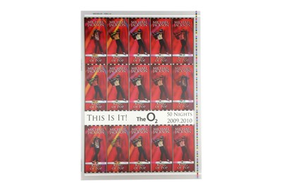 Lot 187 - Uncut 2009 Lenticular Concert Ticket Sheet Form 4,4A Michael Jackson

2009