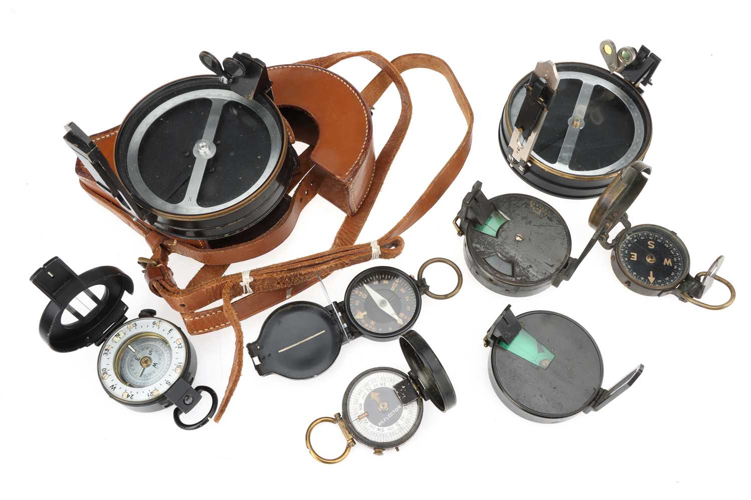Lot 107 - A Collection of Surveying Compasses