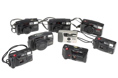 Lot 418 - Eight Pentax 35mm Compact Cameras