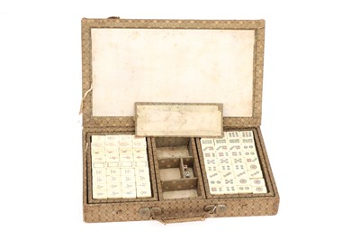 Lot 244 - A Bone and Bamboo Mah Jongg Set