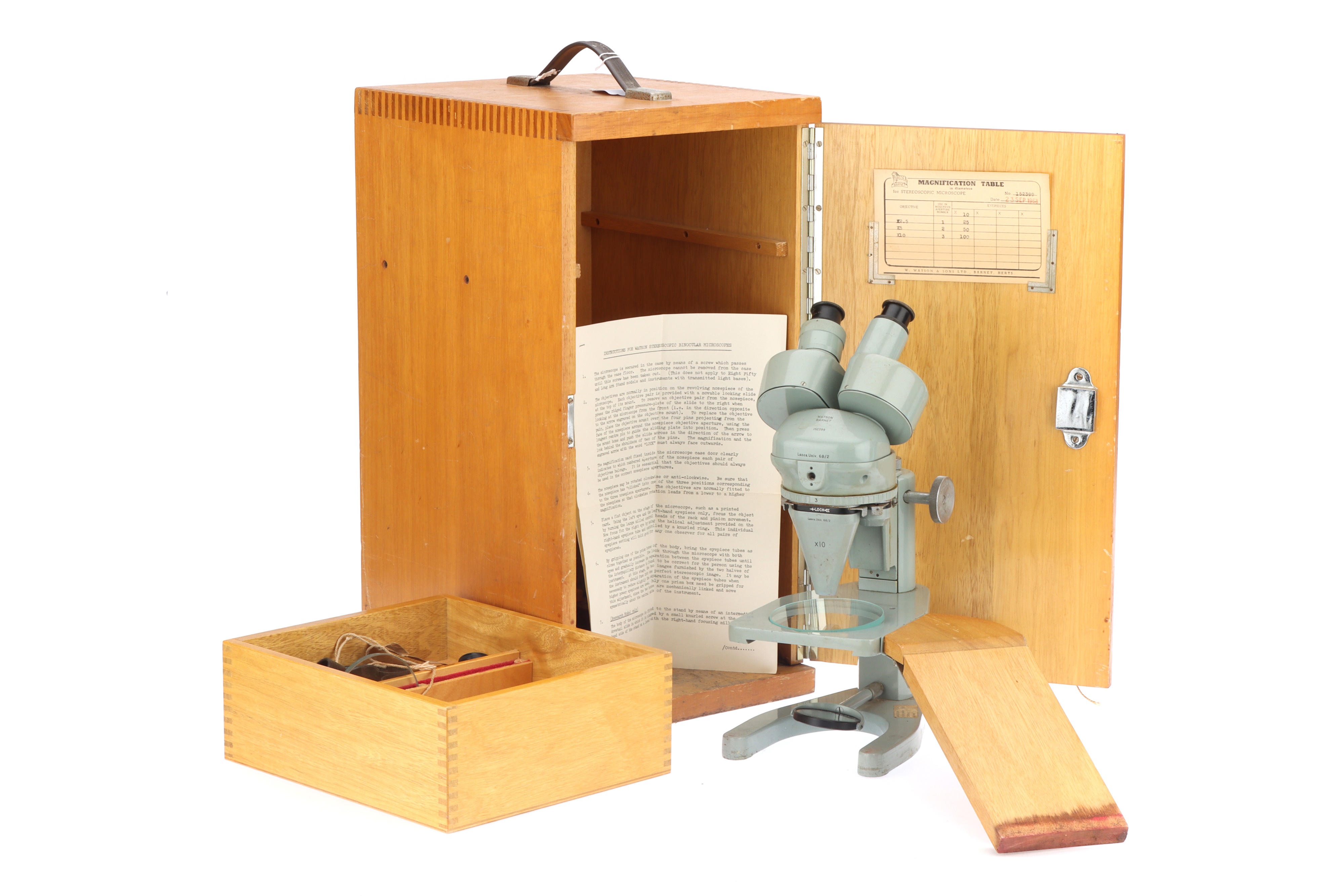 Lot 110 - A Watson Barnet Stereo Microscope,