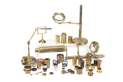 Lot 124 - A Collection of Brass Microscope Parts & Accessories