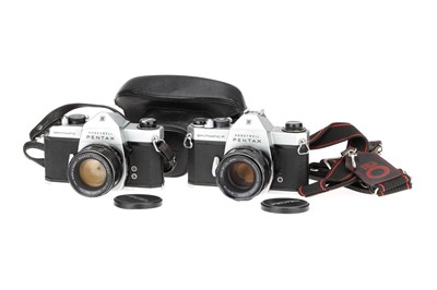 Lot 445 - Two Honeywell Pentax Spotmatic Series 35mm SLR Cameras