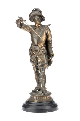 Lot 132 - Two Large Spelter Figures of Musketeers