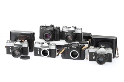 Lot 369 - Ten Zenit 35mm SLR Cameras