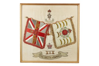 Lot 166 - A WWI Military  Silk Commemorating 19th The Green Howard Regiment 