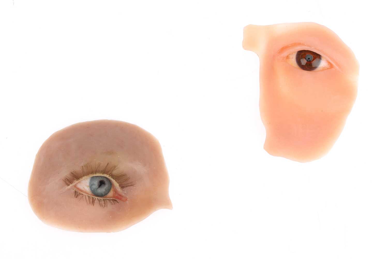 Lot 91 - Two Eye Socket Protheses with Glass Eyes,