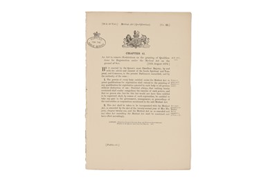 Lot 402 - Medicine - Historically Important Parliament Medical Act