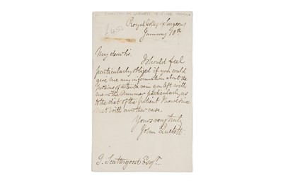 Lot 313 - Science -  John Thomas Quekett, Signed Manuscript Letter