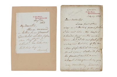 Lot 390 - Medicine - Partridge, Richard, letter concerning Giuseppe Garibaldi's Leg