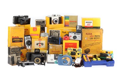 Lot 590 - A Selection of Kodak Branded Cameras & Accessories