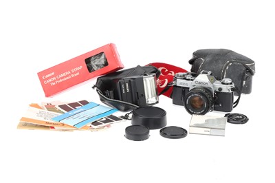 Lot 436 - A Canon AE-1 35mm SLR Camera Outfit