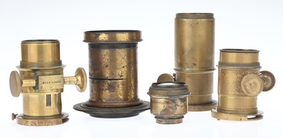 Lot 613 - Five Brass Lenses