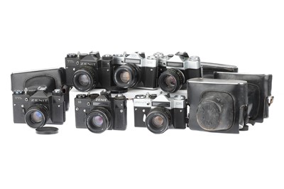 Lot 376 - A Selection of Zenit 35mm SLR Cameras