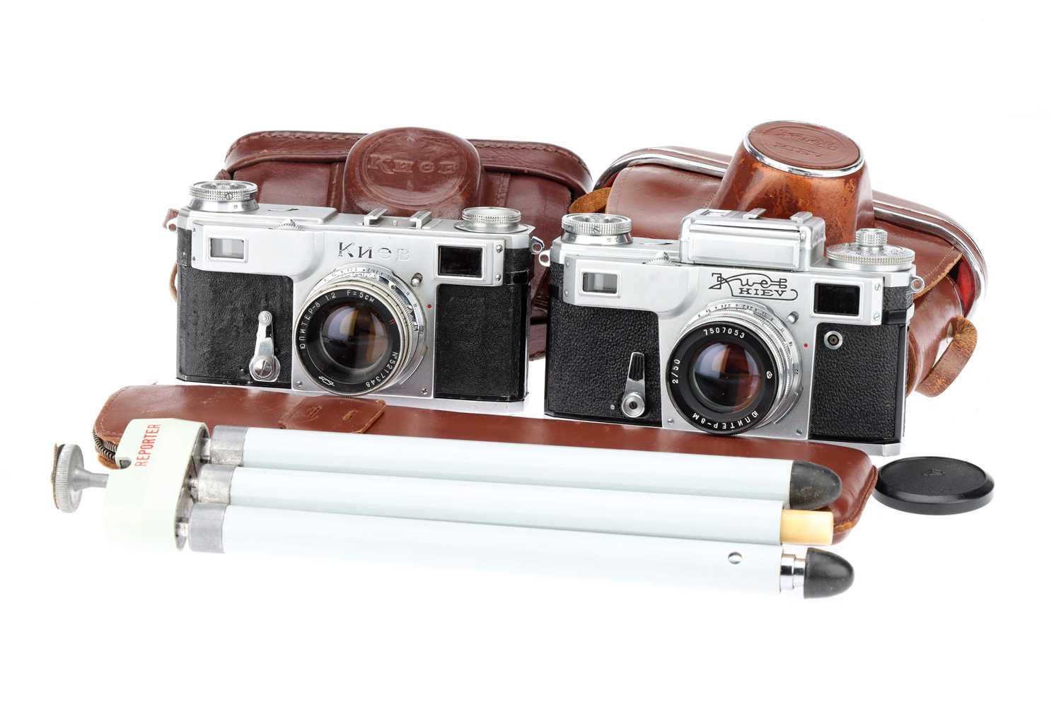 Lot 380 - Two Kiev 35mm Rangefinder Cameras