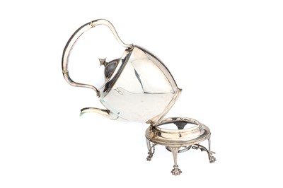 Lot 181 - A Silver Plated Spirit Kettle by James Dixon & Sons