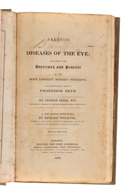 Lot 383 - Medicine - Frick, George, Diseases of the Eye, 1826