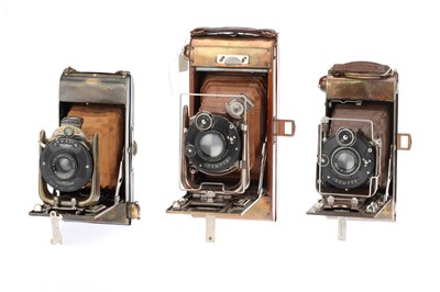 Lot 534 - Three Houghton-Butcher Tropical Model Carbine Folding Cameras